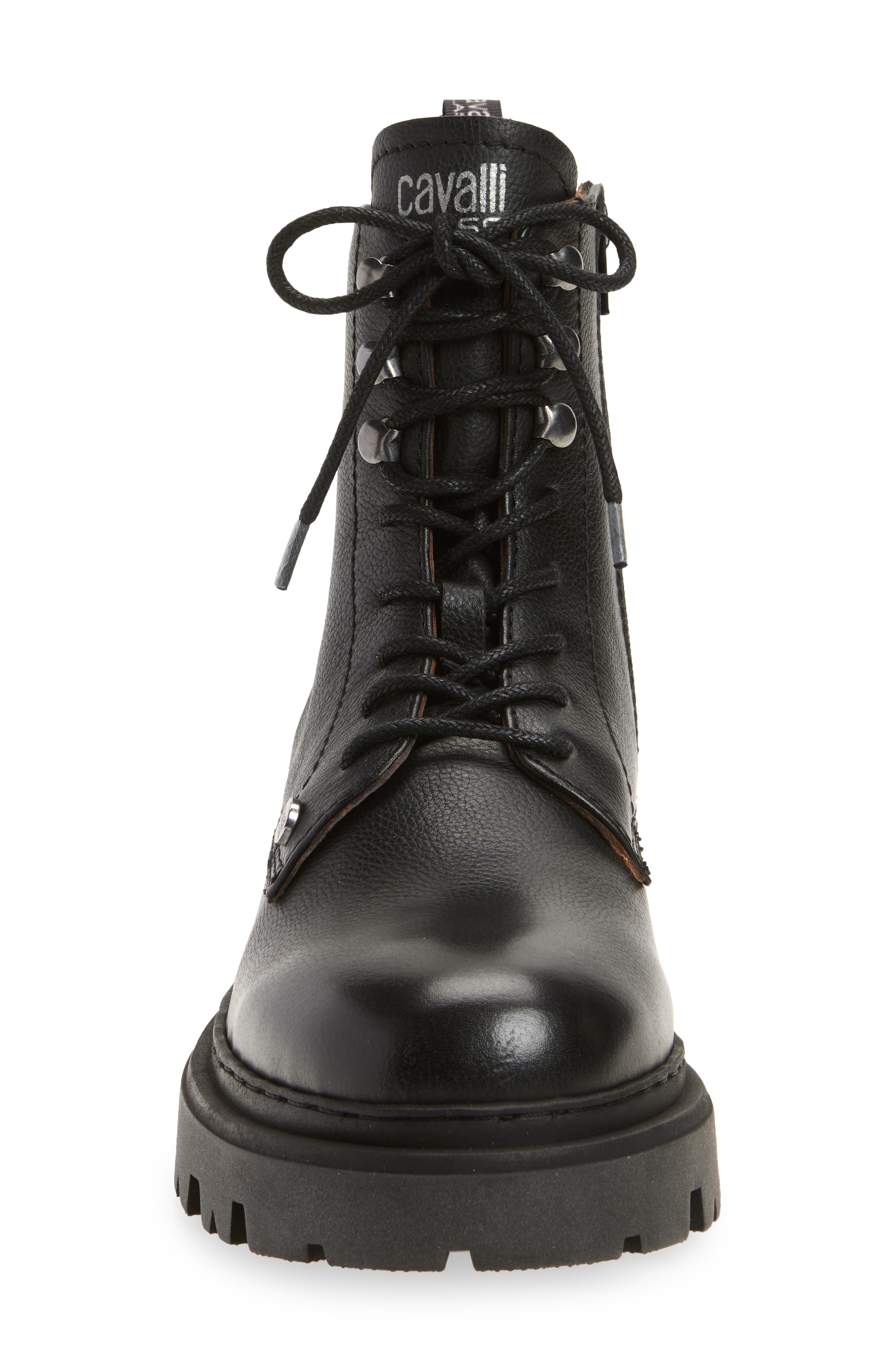 Roberto Cavalli Braise Combat Boot, Alternate, color, Black