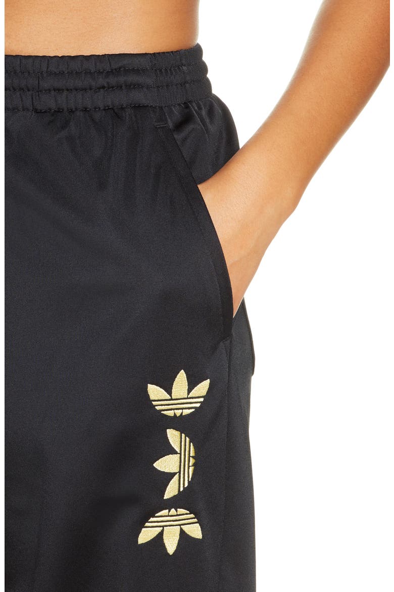 adidas Large Logo Track Pants, Alternate, color, BLACK/ GOLD MET.