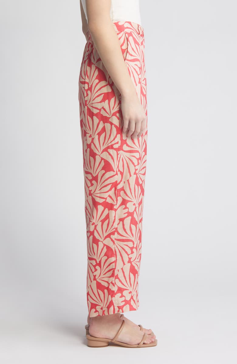 Masai Copenhagen Perinua Floral Print Wide Leg Trousers, Alternate, color, Hibiscus