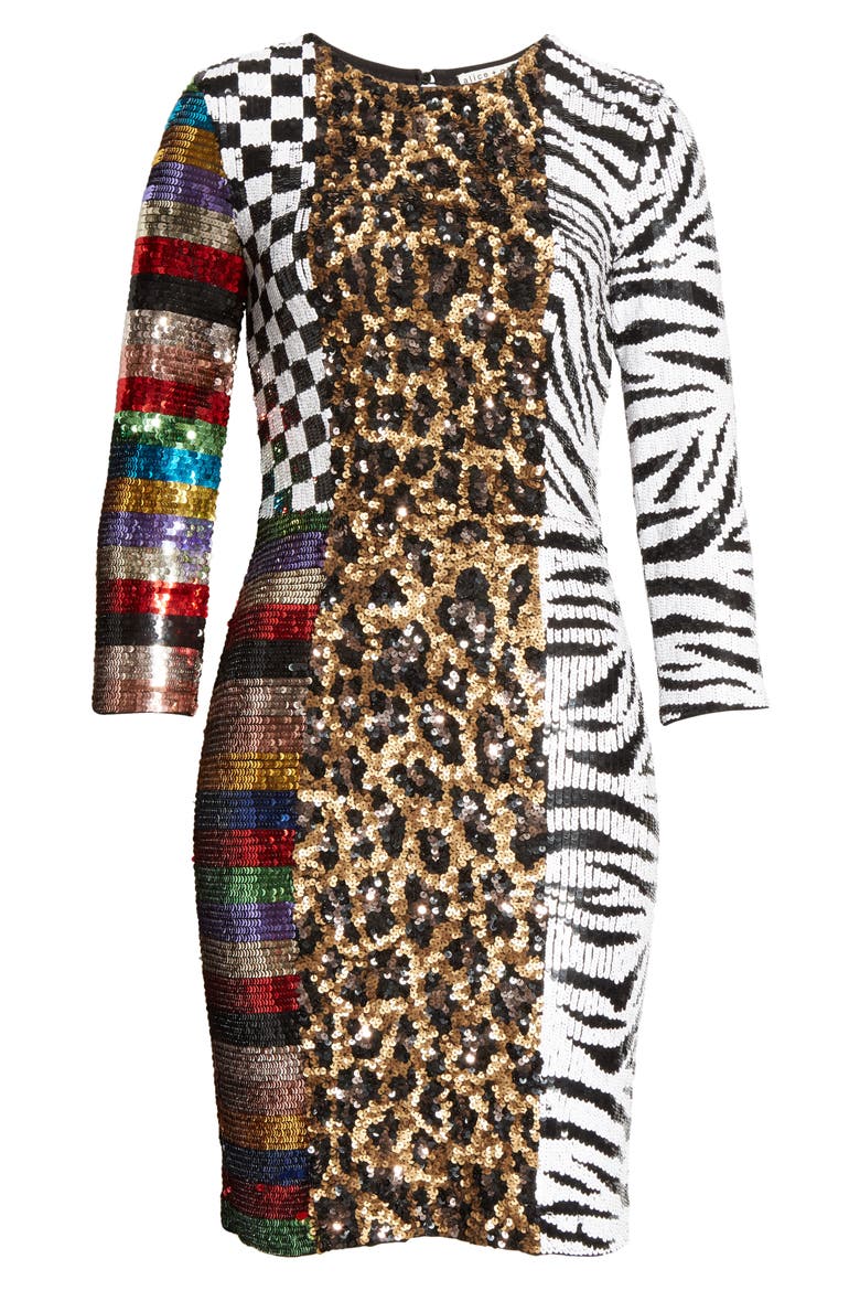 Jae Mixed Sequin Dress, Alternate, color, MULTI