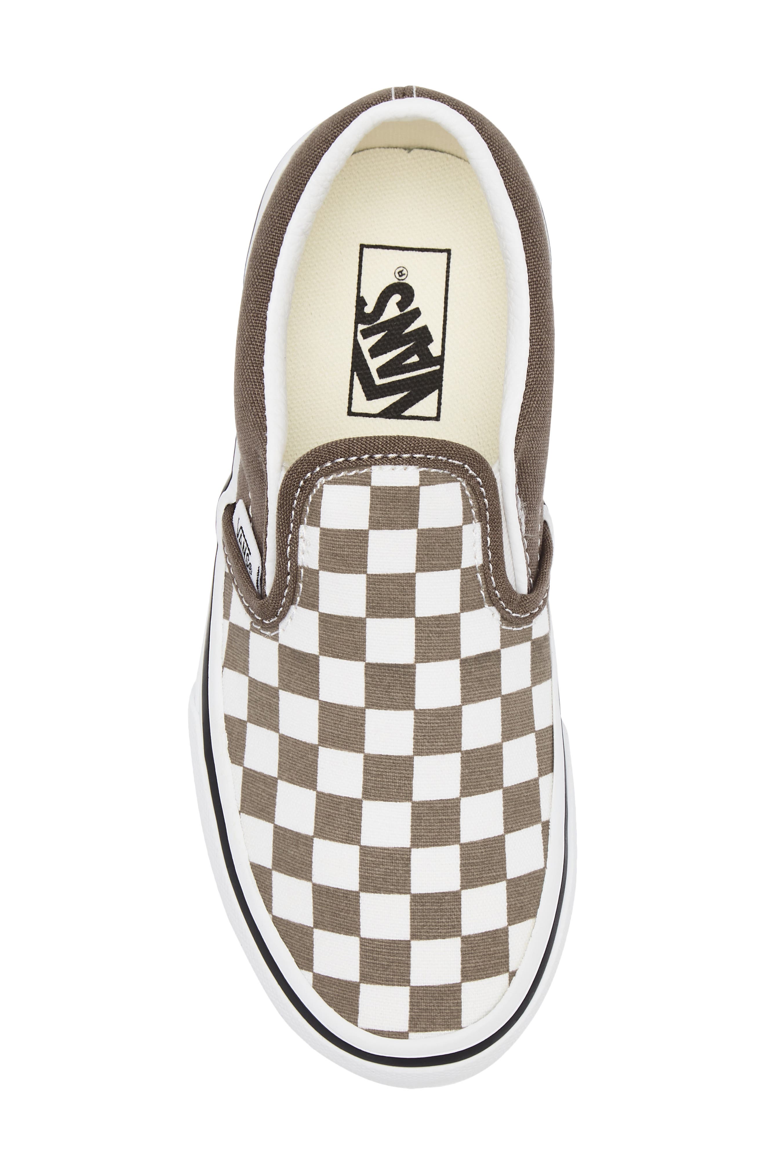 Vans Kids' Classic Slip-On Sneaker, Alternate, color, Checkerboard Walnut
