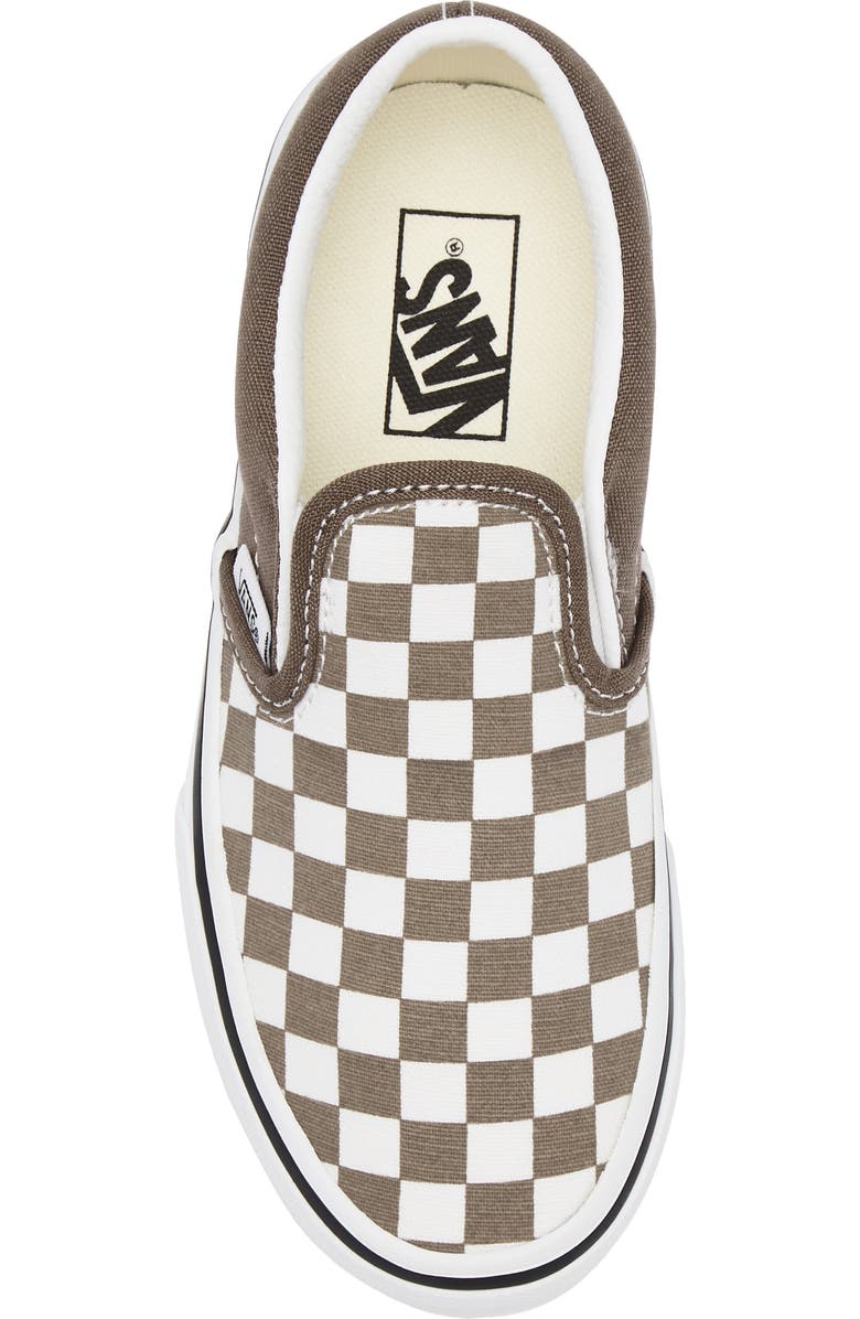 Vans Kids' Classic Slip-On Sneaker, Alternate, color, Checkerboard Walnut