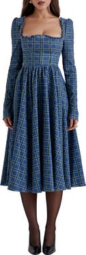 HOUSE OF CB Delia Long Sleeve Midi Cocktail Dress