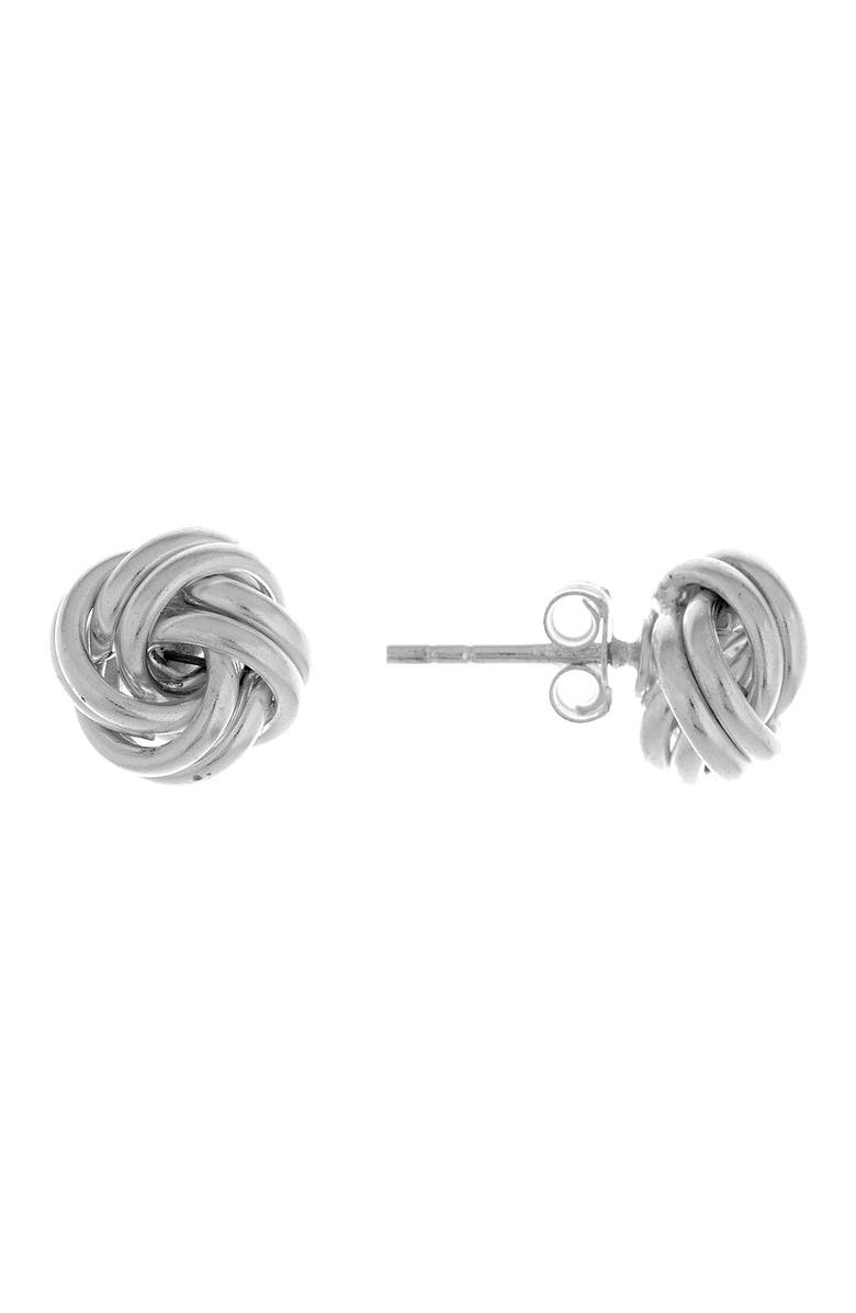 BEST SILVER Sterling Silver Love Knot Earrings, Main, color, Silver