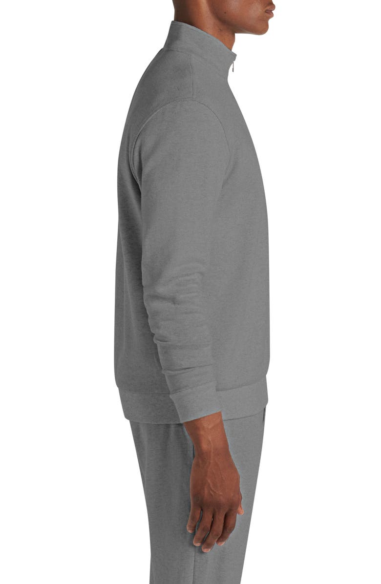 Bugatchi Comfort Cotton Blend Quarter Zip Pullover, Alternate, color, Platinum
