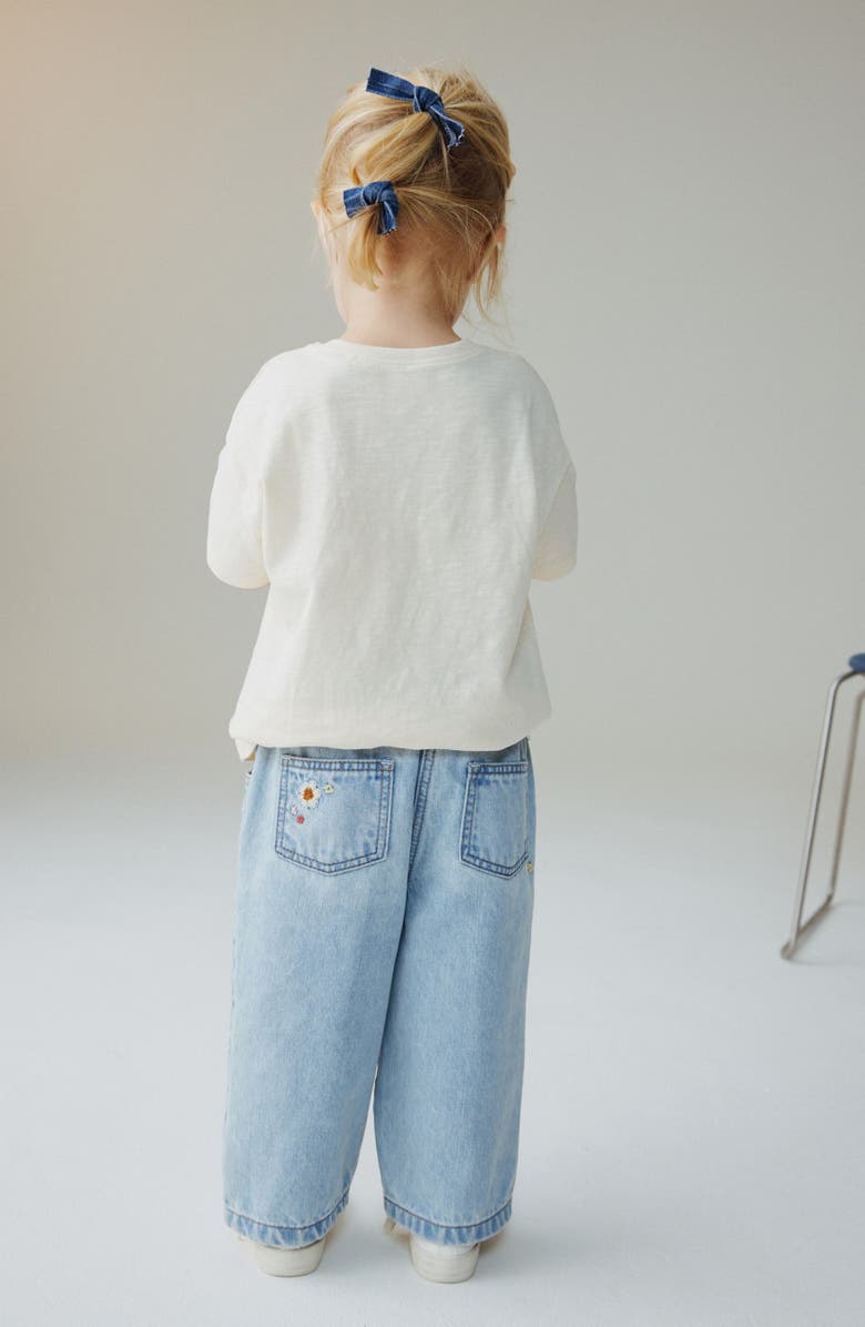 NEXT Kids' Floral Embroidered Jeans, Alternate, color, Blue