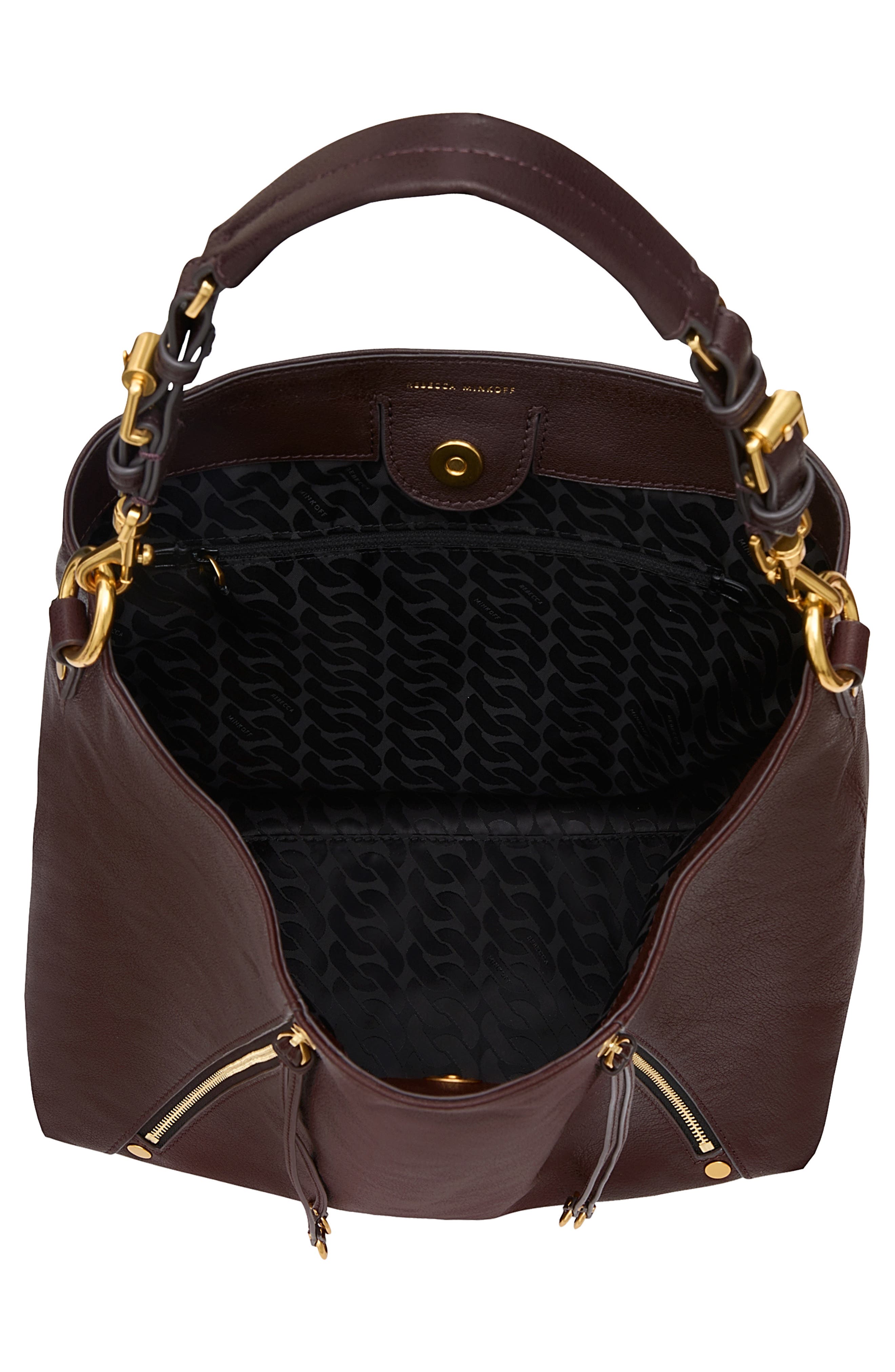 Rebecca Minkoff Rivington Leather Hobo Bag, Alternate, color, Sable