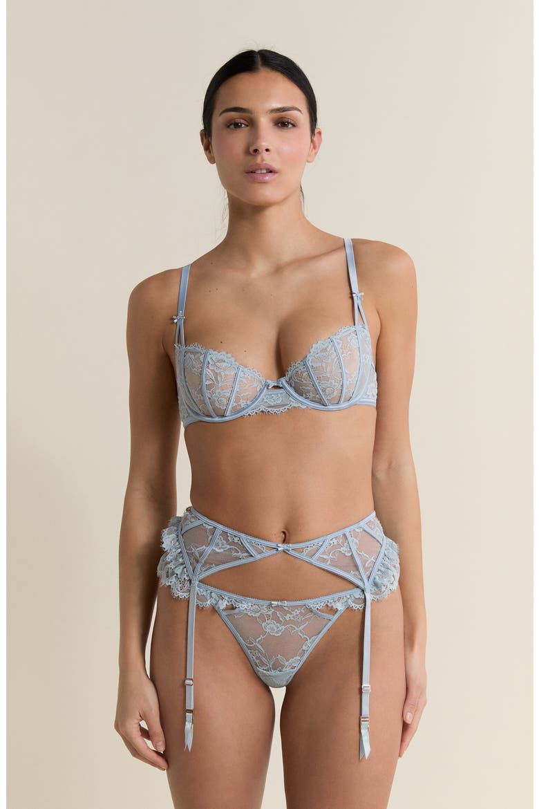 Beloved Porte Jartelle Lace Garter Belt, Alternate, color, OXYGEN
