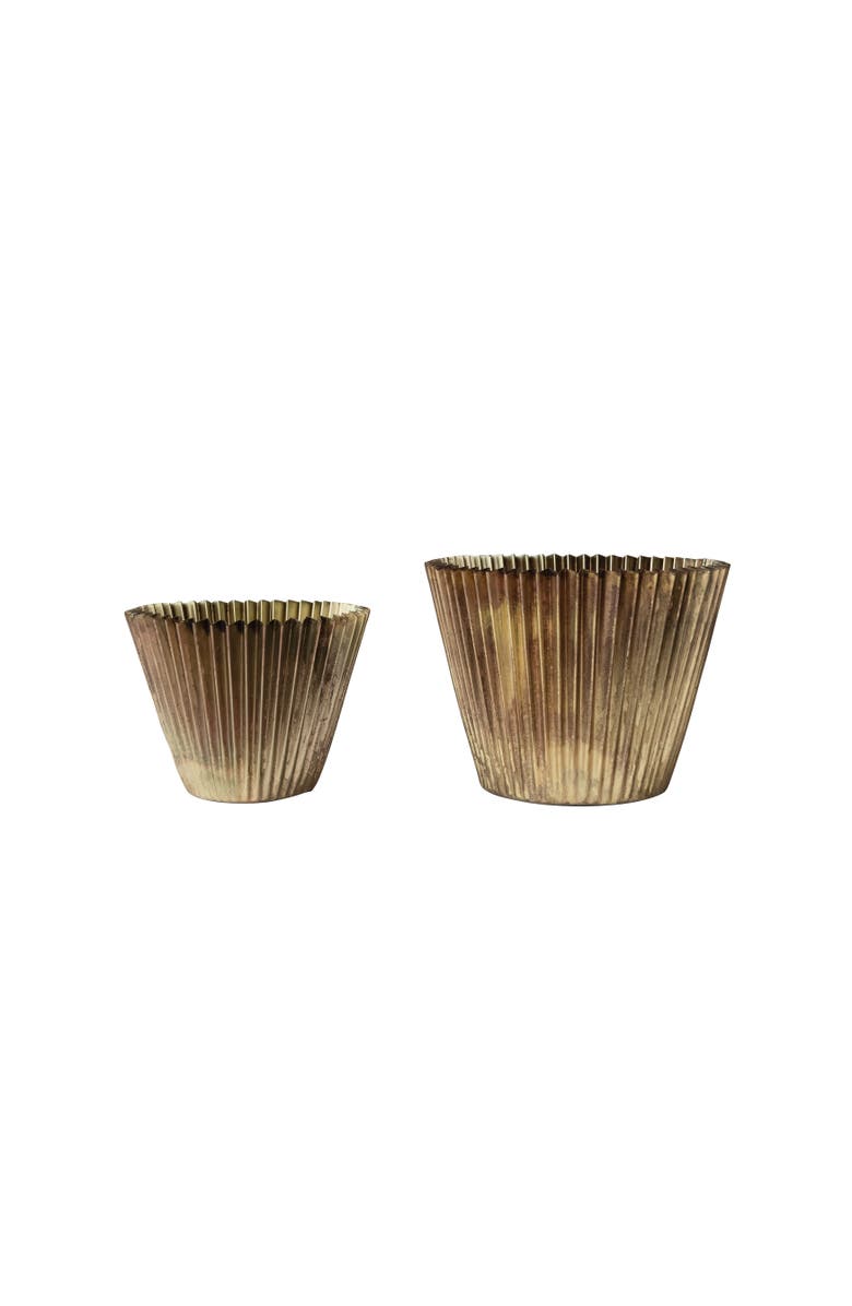 Storied Home Fluted Planters, Main, color, Brass