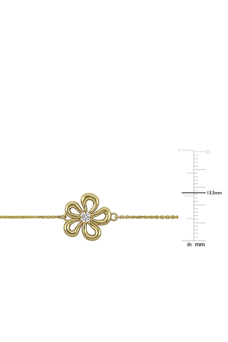 Lab-Grown Diamond Flower Station Bracelet 14k, Alternate, color, Yellow Gold