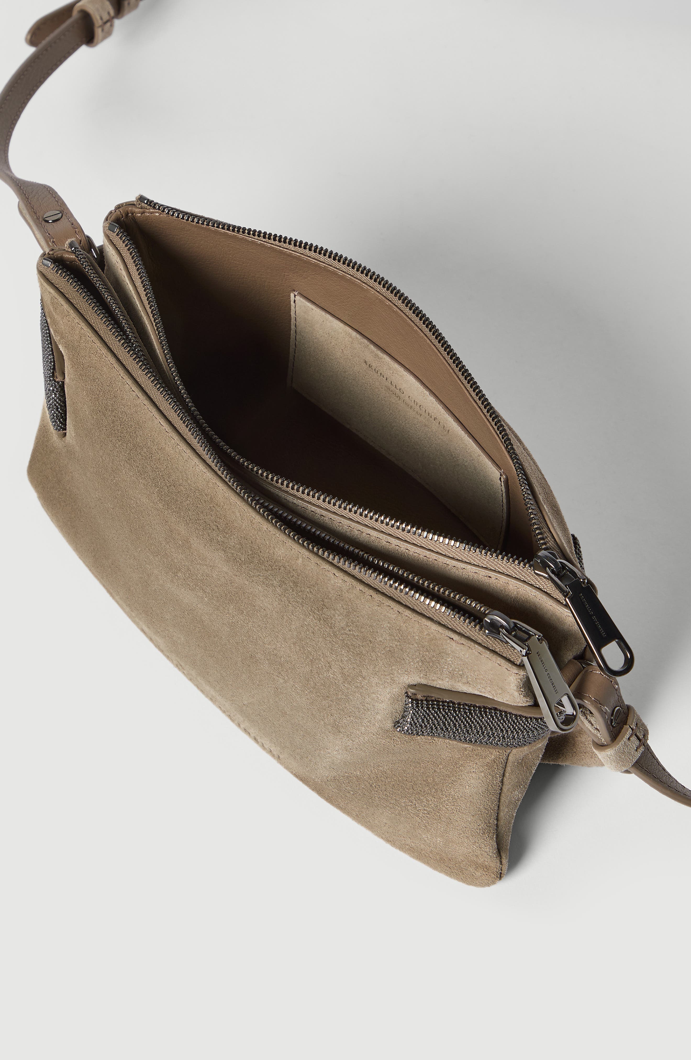 Brunello Cucinelli Essence mini shoulder bag, Alternate, color, Light Brown