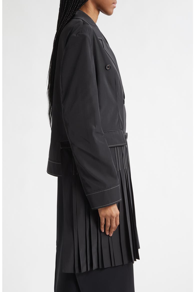 Convertible Pleated Jacket, Alternate, color, BLACK
