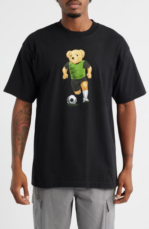 Soccer Bear Cotton Graphic T-Shirt