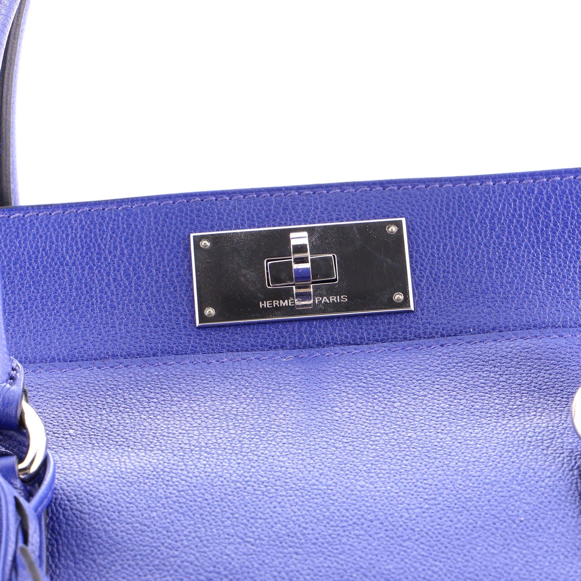 Pre-Owned Hermes Toolbox Bag Evercolor 26, Alternate, color, Bleu Electrique