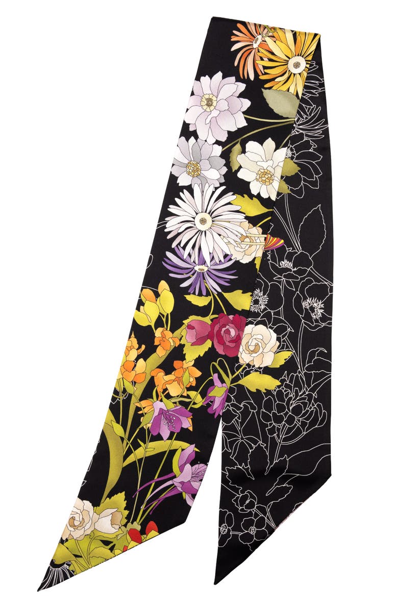 Elizabetta Vanessa - Skinny Silk Scarf, Alternate, color, Black