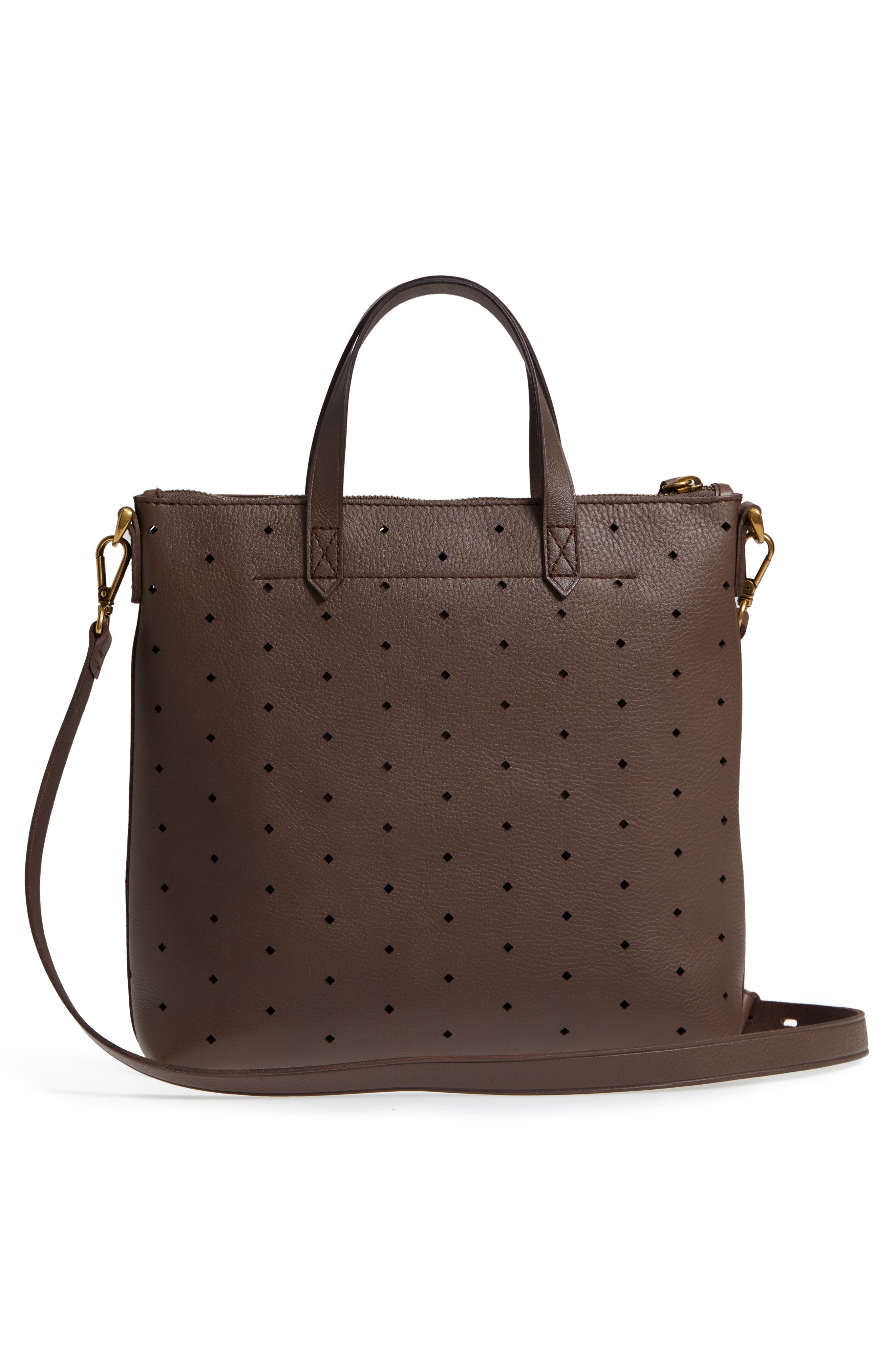 Mini Transport Perforated Leather Crossbody Bag, Alternate, color, CASTLE ROCK
