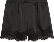 Open Edit Lace Trim Satin Shorts