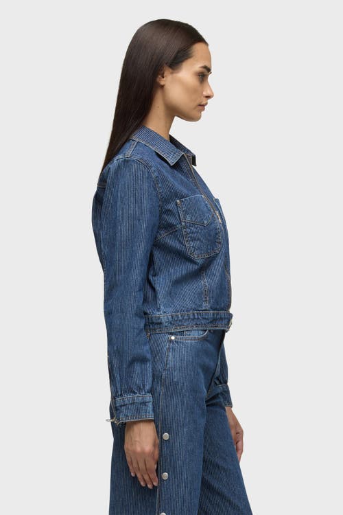 Hudson Jeans Zip Up Jacket In Blue