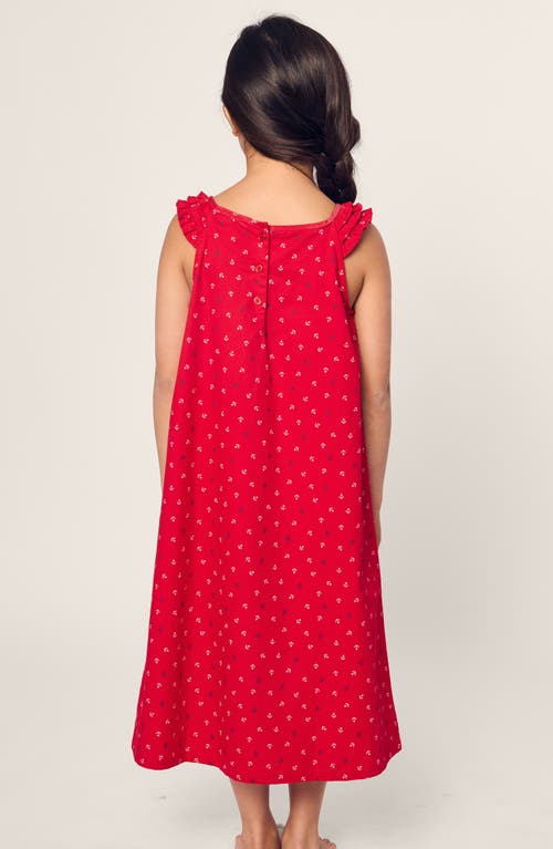 Shop Petite Plume Kids' Anchor Print Nightgown In Red