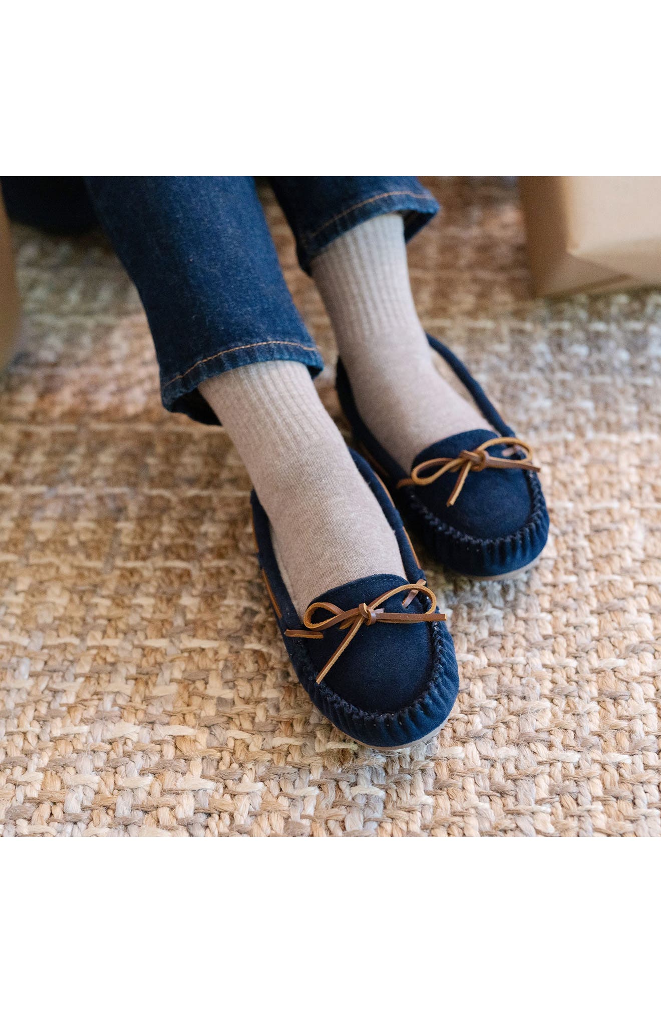 Cally Slipper, Alternate, color, NAVY SUEDE