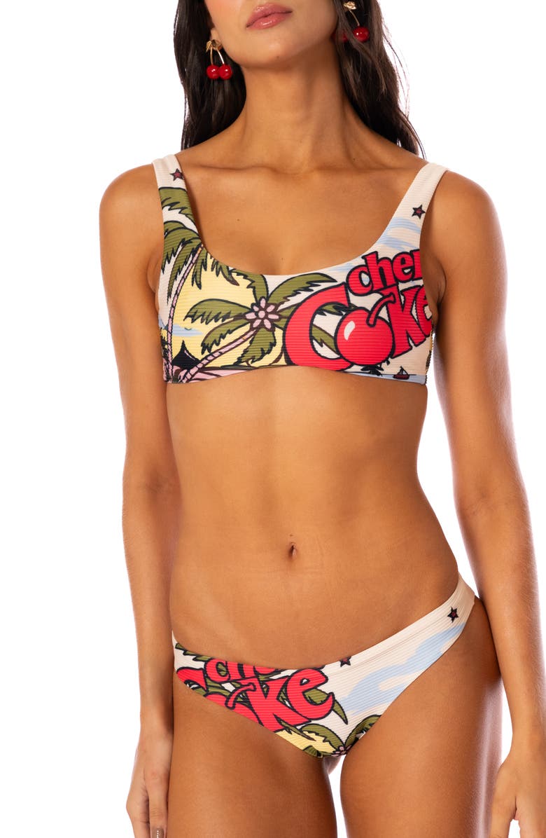 Maaji Flirt Reversible Bikini Bottoms, Alternate, color, Open White