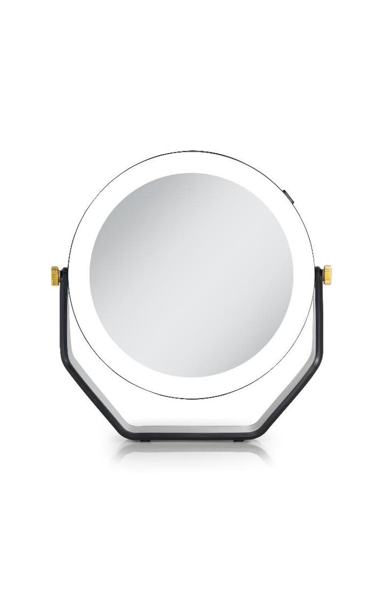 Zadro Lighted Makeup Mirror with 5X/1X Magnifications, Swivel & Battery, Main, color, Black