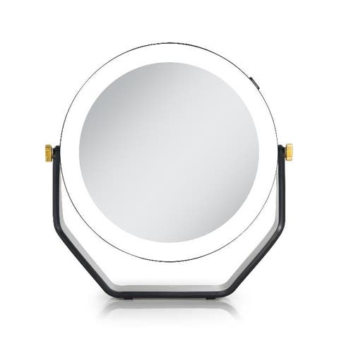 Lighted Makeup Mirror with 5X/1X Magnifications, Swivel 
Battery