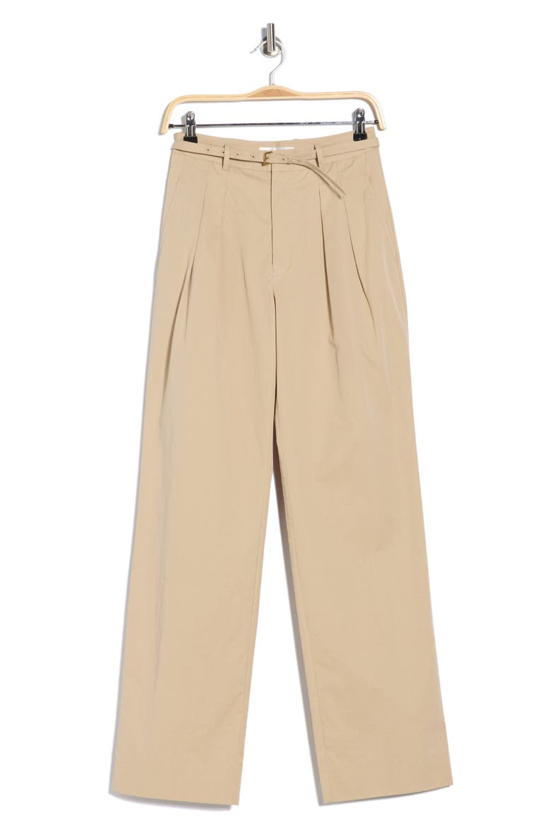 Pleated Wide Leg Trousers, Alternate, color, LIGHT KHAKI
