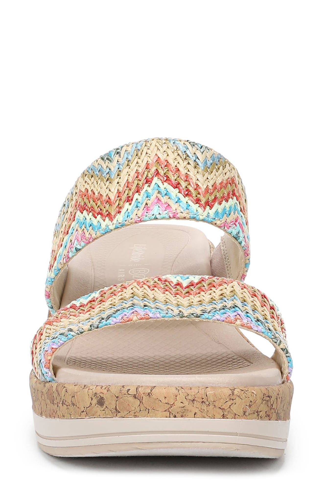 Resort Platform Slide Sandal, Alternate, color, IVORY MULTI