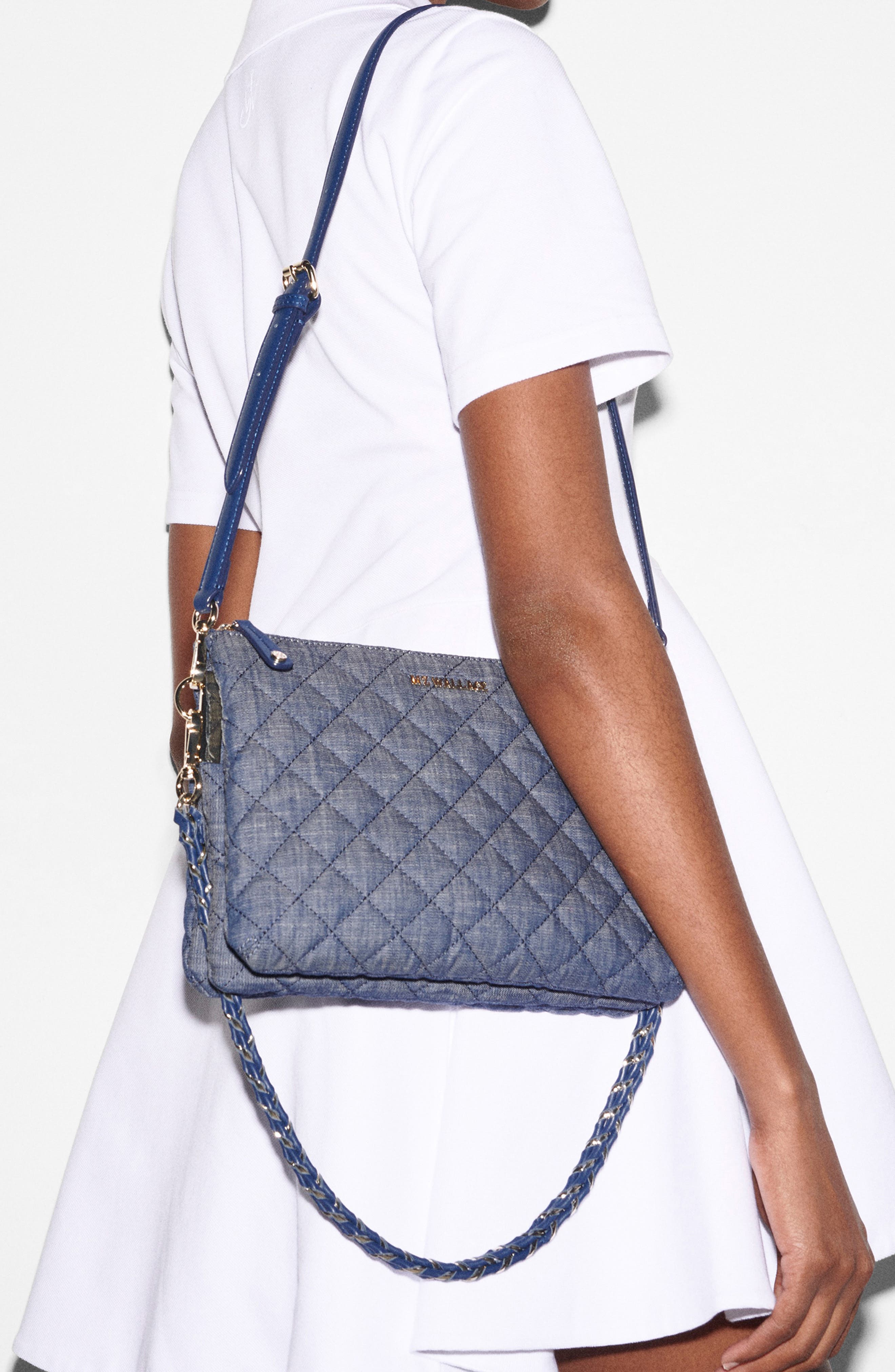 MZ Wallace Large Crosby Pippa Denim Satchel, Alternate, color, 
