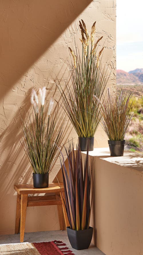 Tag Redwood Grass Artificial Stems And Leaf Sprays For Decor In Brown