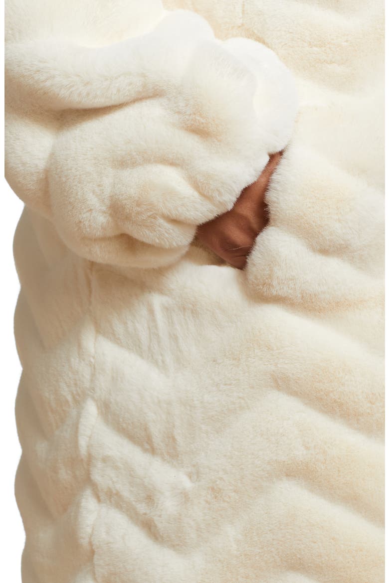 Hooded Faux Fur Jacket, Alternate, color, CREAM