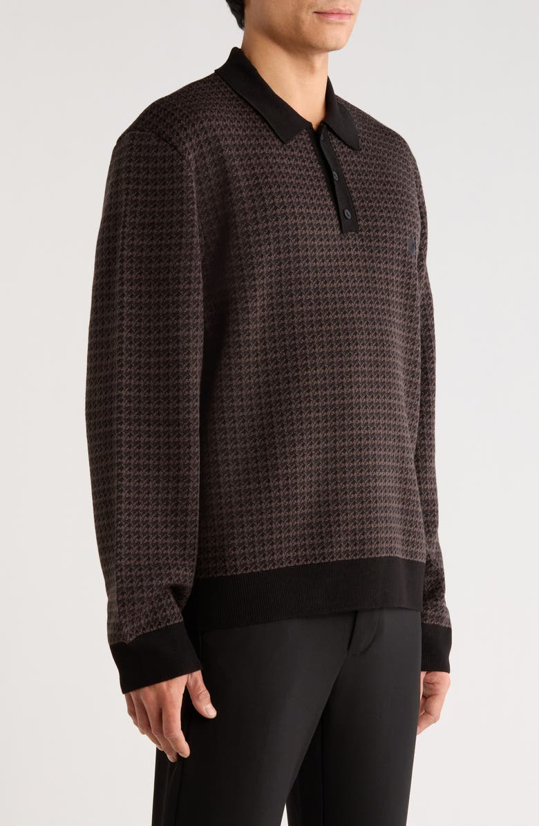 Carhartt Work In Progress Lowis Polo Sweater, Alternate, color, Black Multi Houndstooth