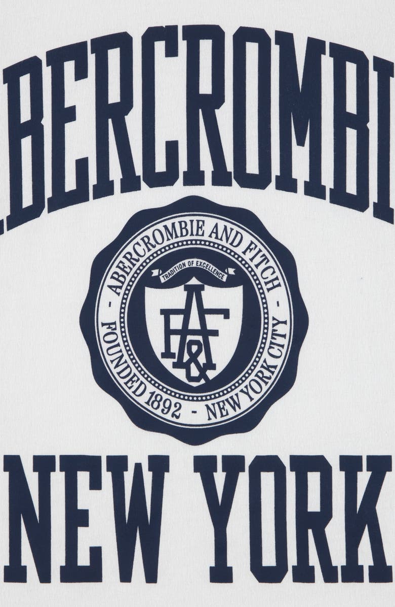 abercrombie kids Kids' Collegiate Tee, Alternate, color, Bright White