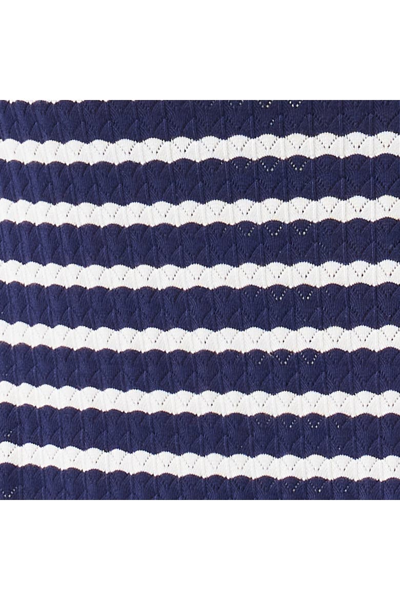 Pointelle Stripe Knit Maternity and Nursing Midi Dress, Alternate, color, Navy / White