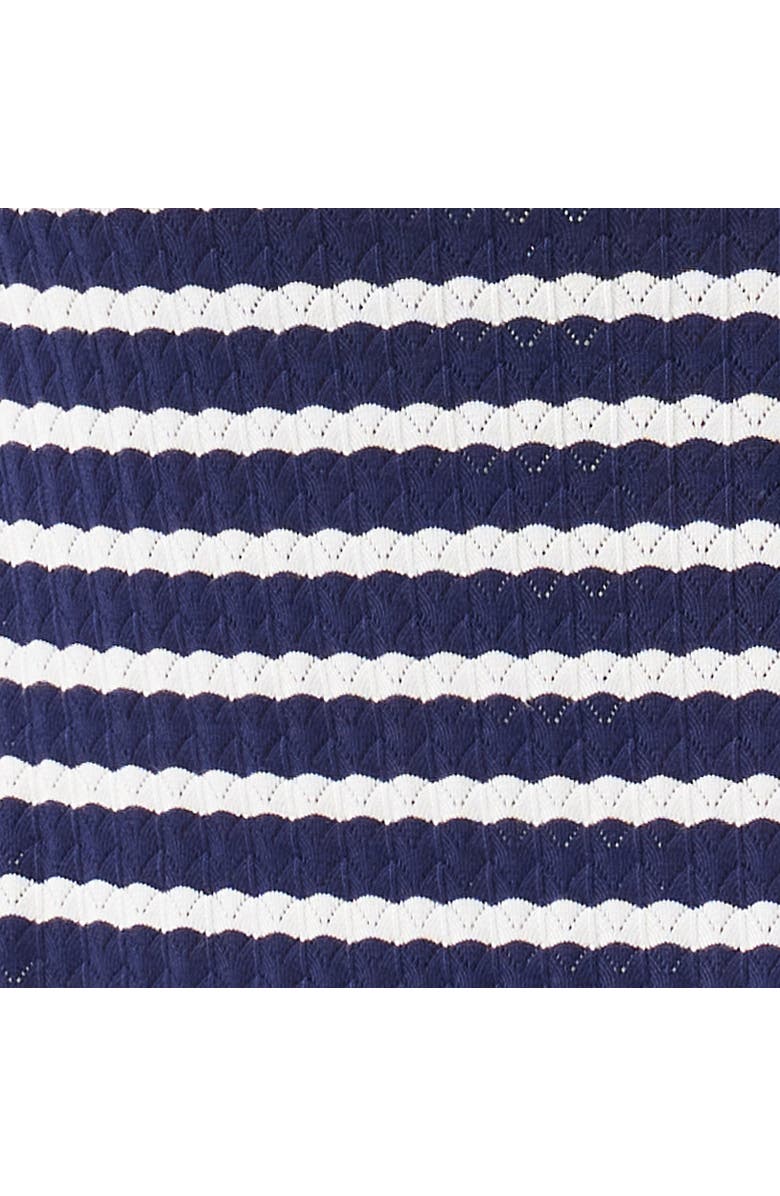 Ripe Maternity Pointelle Stripe Knit Maternity and Nursing Midi Dress, Alternate, color, Navy / White
