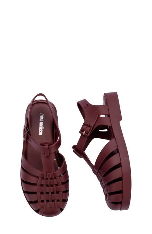 Mini Melissa Possession Fisherman Sandal In Burgundy
