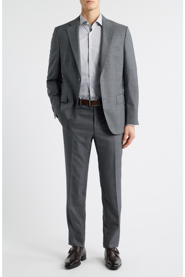 Hartford Classic Fit Charcoal Grey Glen Check Wool Suit, Main, color, CHARCOAL