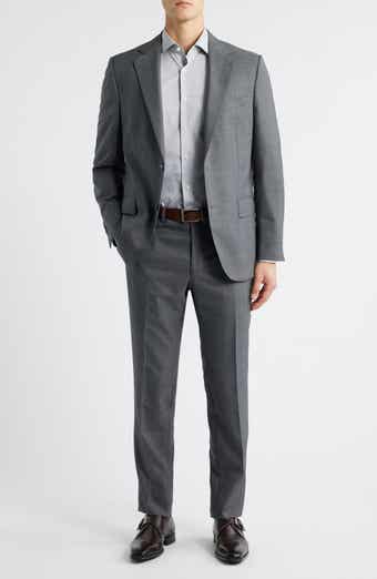Hartford Classic Fit Charcoal Grey Glen Check Wool Suit