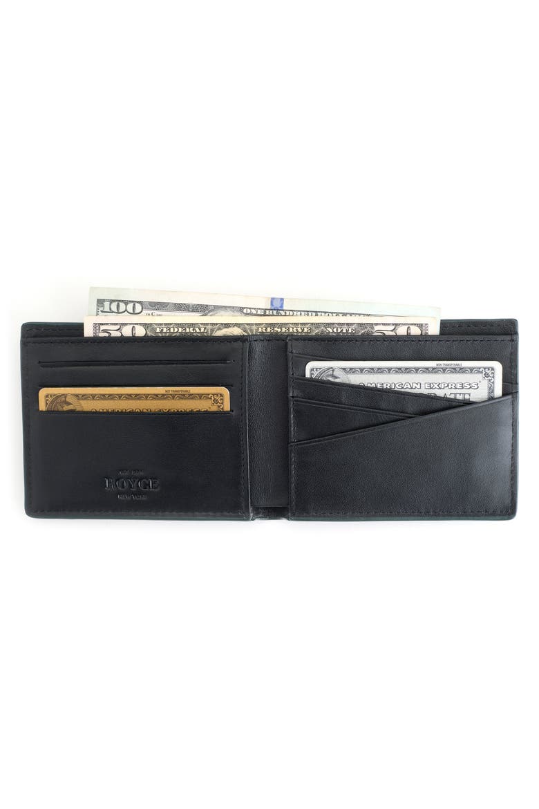 RFID Leather Bifold Wallet, Alternate, color, DARK GREEN