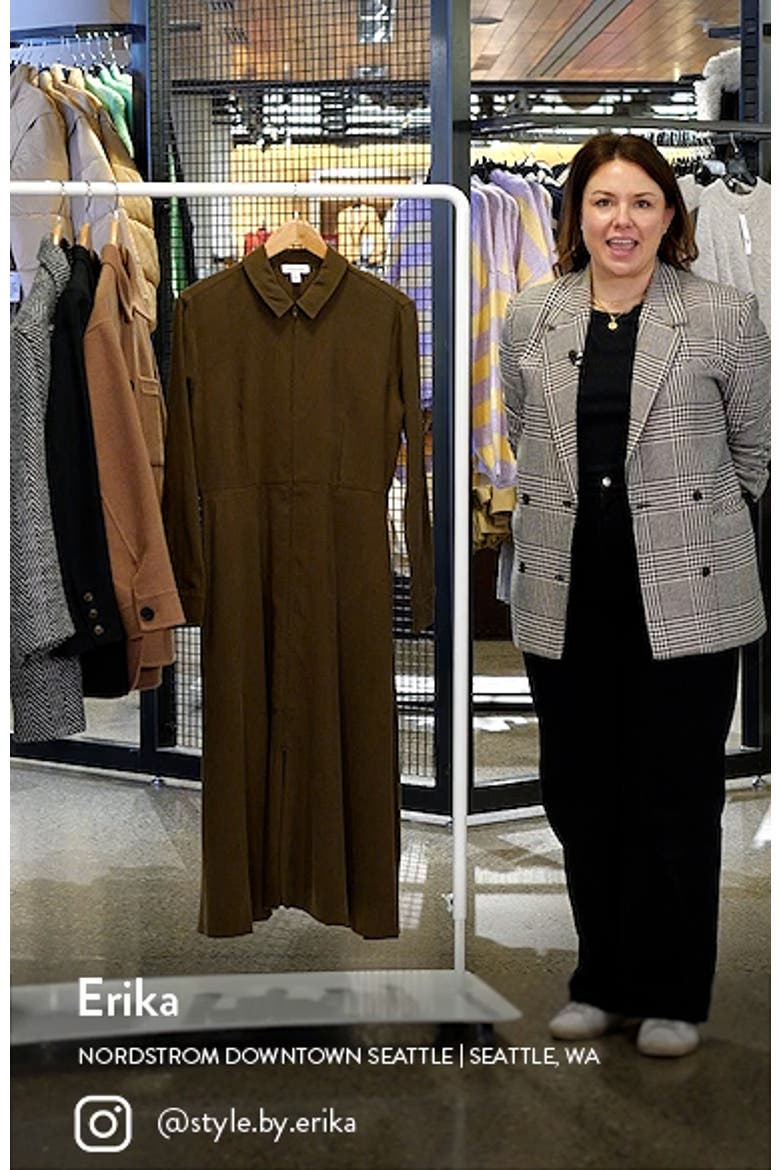 Front Zip Long Sleeve Midi Dress video