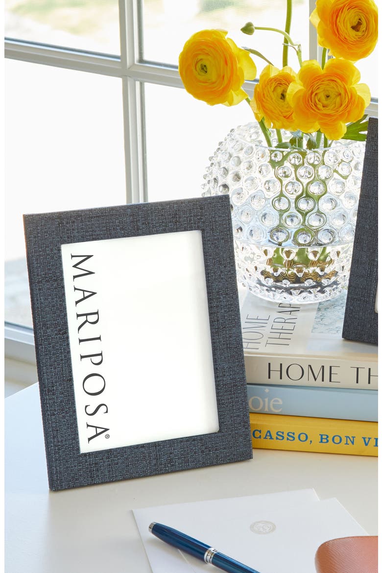 Grasscloth Textured 5" x 7" Picture Frame, Alternate, color, BLUE