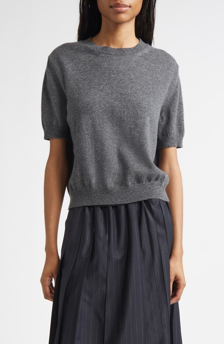 NACKIYÈ Short Sleeve Cashmere Sweater, Main, color, Smoke Mayfair