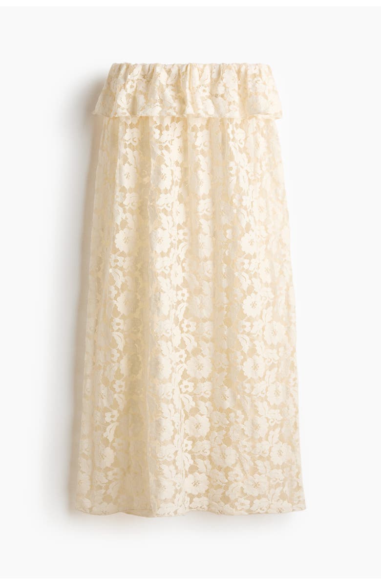 H&M Lace Midi Skirt, Main, color, Light Beige