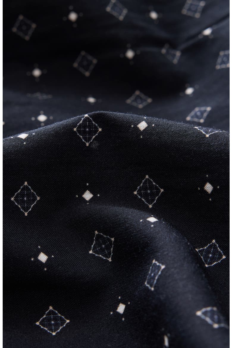 Luca Geometric Button-Up Shirt, Alternate, color, BLACK