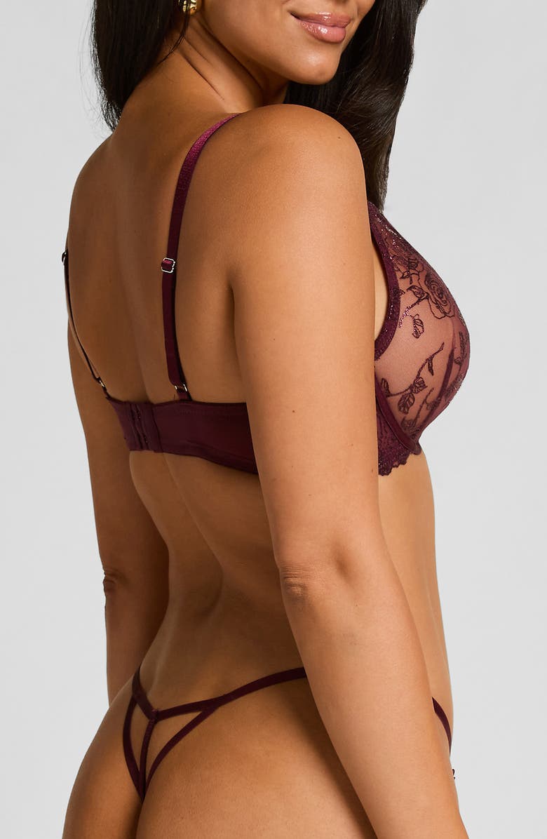 Hunkemöller Hollie Embroidered Mesh Underwire Bra, Alternate, color, Fig