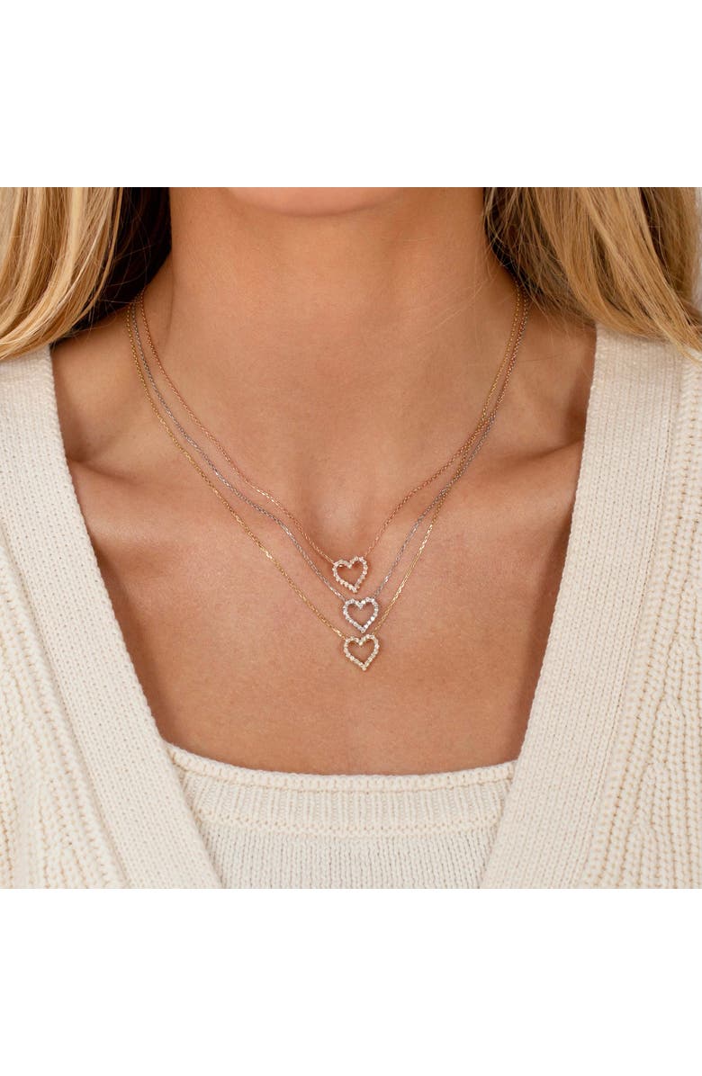 BY ADINA EDEN Classic Diamond Heart Necklace 14K, Alternate, color, 14K Gold