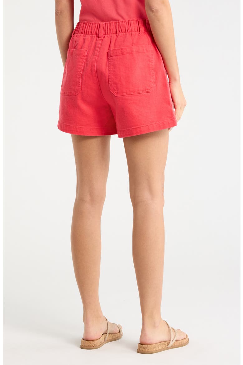 Socialize Denim Shorts, Alternate, color, CALIENTE RED