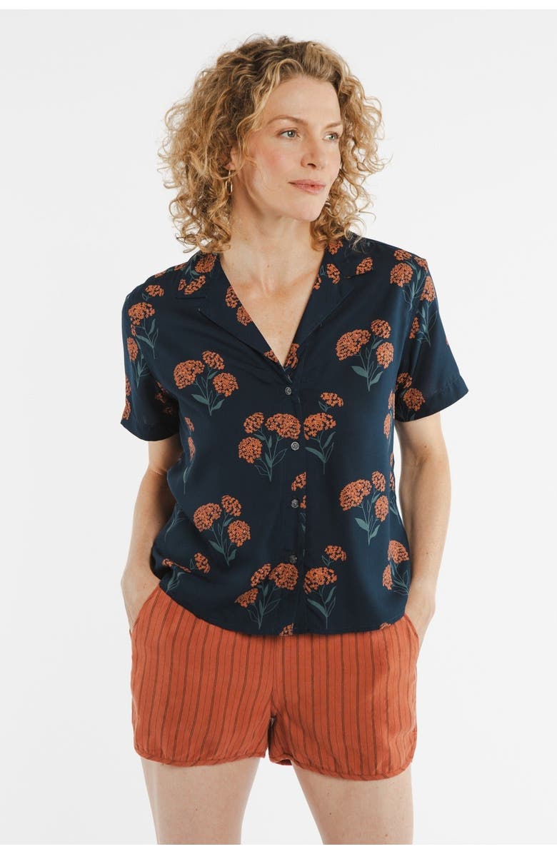 Bridge & Burn Mila Cropped Shirt, Alternate, color, Wildflower