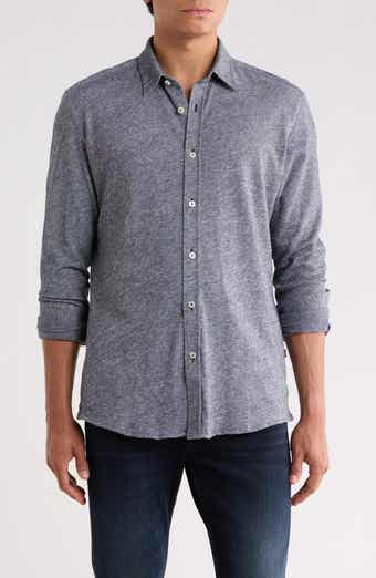 Roan Kent Long Sleeve Cotton & Linen Blend Button-Up Shirt